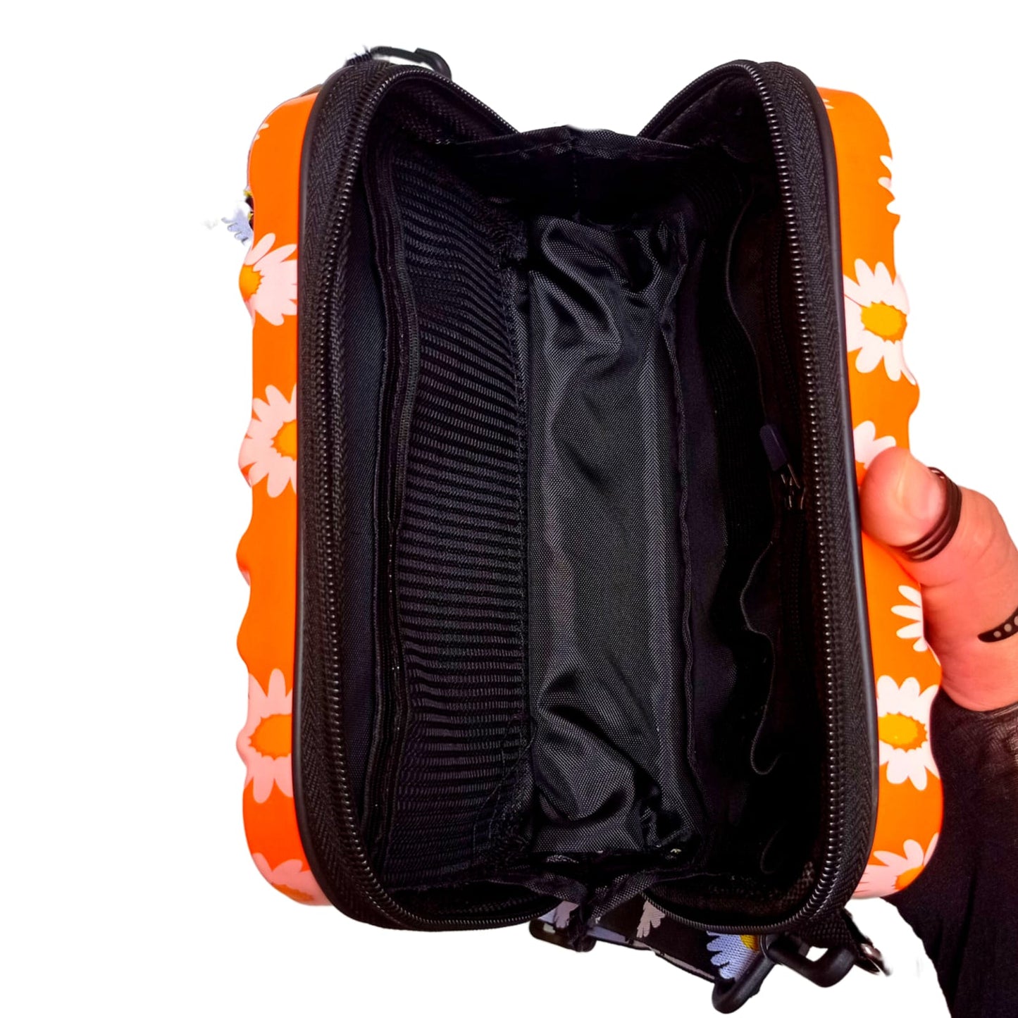 Fashionable Orange Floral Sling Bag